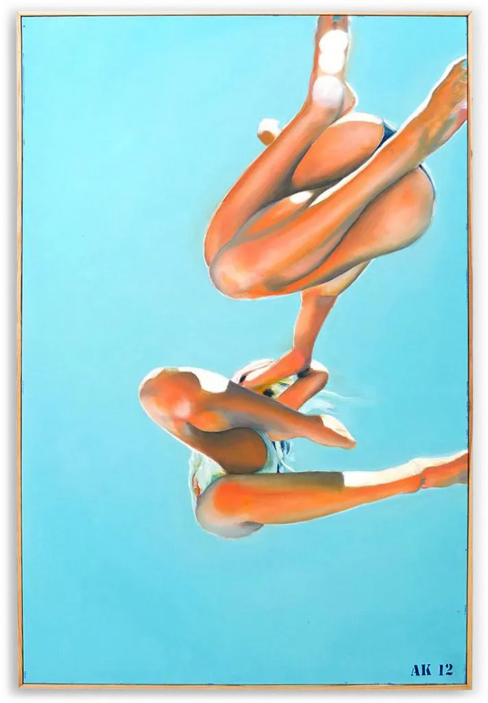 Malerei, hüpfende Mädchen, Alexander Kowatschitsch